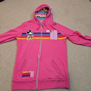 Walt Disney World Womens Large Disney Parks Authentic Hooded Zip-Up Sweatshirt